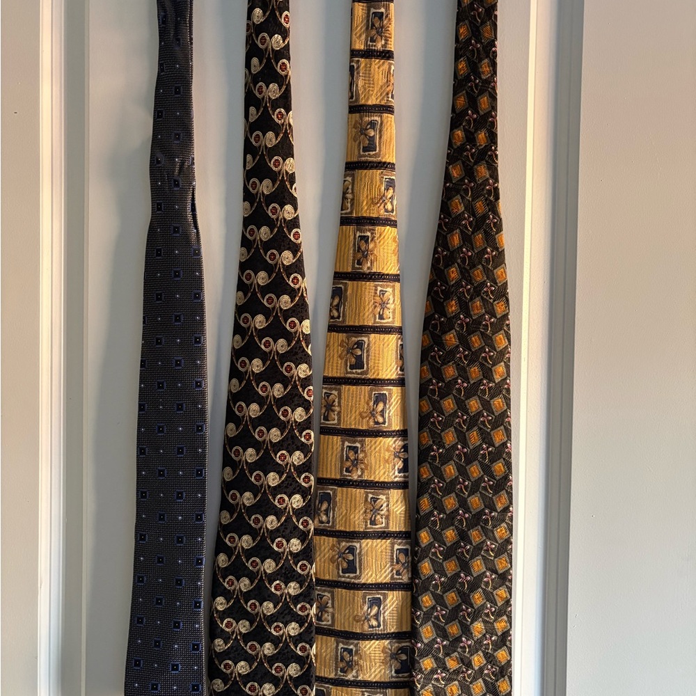 Nordstrom Men's Silk Tie Set — Navy, Black, Gold, Brown